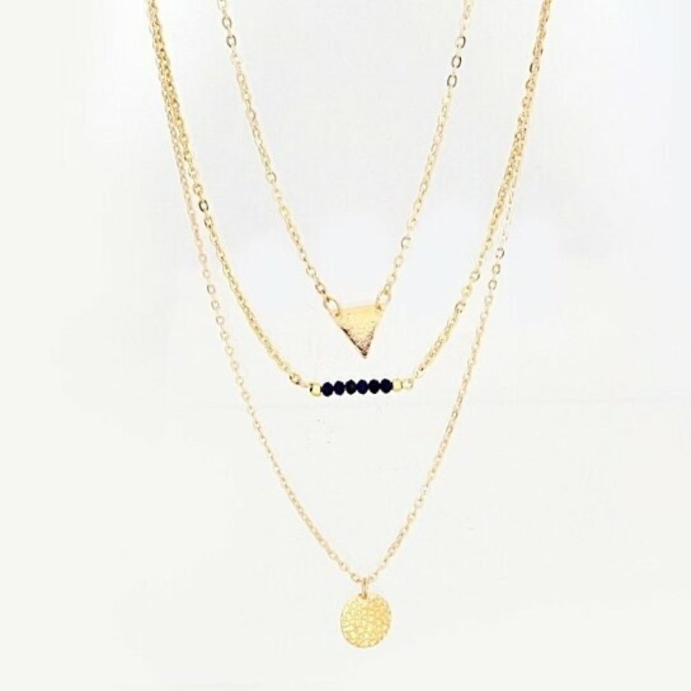 USA Trade Winds Multilayer Geometric Gold Lariat Necklace Jewelry - Picture 3 of 3